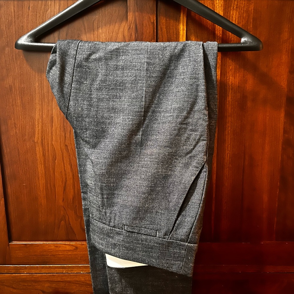 LOFT, trousers with print resembling denim. Ankle length.
